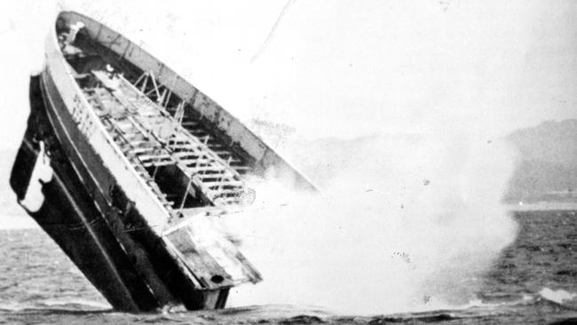 The Manly ferry Dee Why being scuttled. Photo Manly Daily