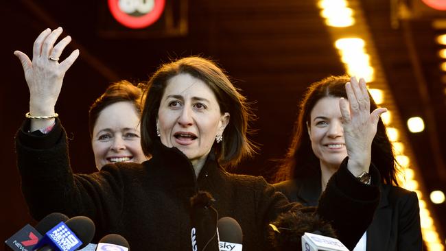 NSW Premier Gladys Berejiklian at the opening of the M4 WestConnex tunnel in Homebush, NSW last year. Her government is now preparing to sell off its remaining stake in the motorway. Picture: AAP Image/Bianca De Marchi