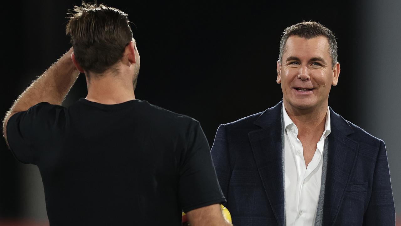 Wayne Carey, who works as a commentator for Channel 7, has stepped down from his role and an internal investigation is being launched into the matter. Picture: Getty Images