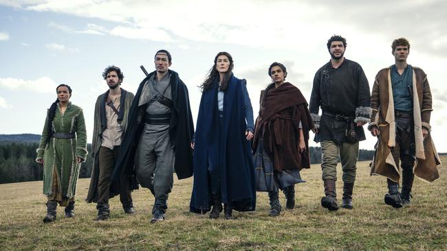 Rosamund Pike, centre, in Wheel of Time. Picture: Amazon Prime Video