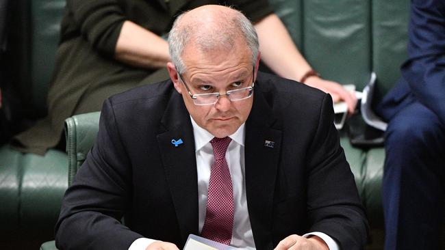 Prime Minister Scott Morrison during Question Time yesterday.