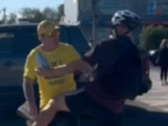 A Trumpet of Patriots volunteer has been punched and kicked at Melbourne Pre-Poll Booth. Picture: X