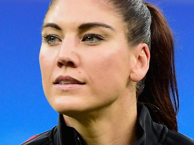 MANAUS, AMAZONAS - AUGUST 09: Hope Solo #1 of United States prepares for their game against Colombia in the Women's Football First Round Group G match on Day 4 of the Rio 2016 Olympic Games at Amazonia Arena on August 9, 2016 in Rio de Janeiro, Brazil. (Photo by Bruno Zanardo/Getty Images)