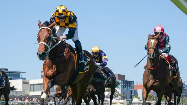 Joliestar won the Thousand Guineas which was held after the Flemington carnival this year. Picture: Scott Barbour/Racing Photos via Getty Images