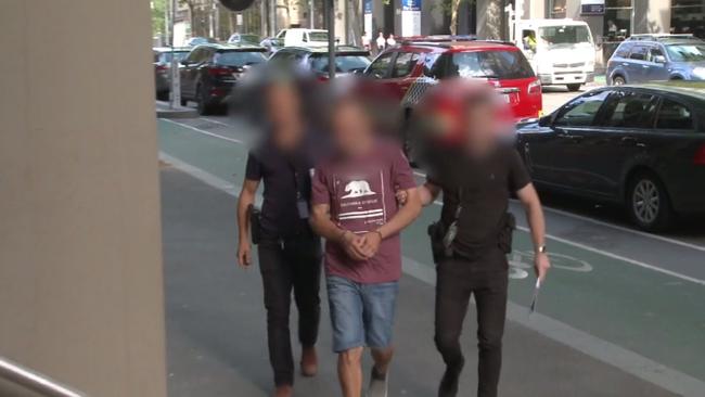 Six people were arrested by AFP and Victoria Police officers across two states. Picture: AFP