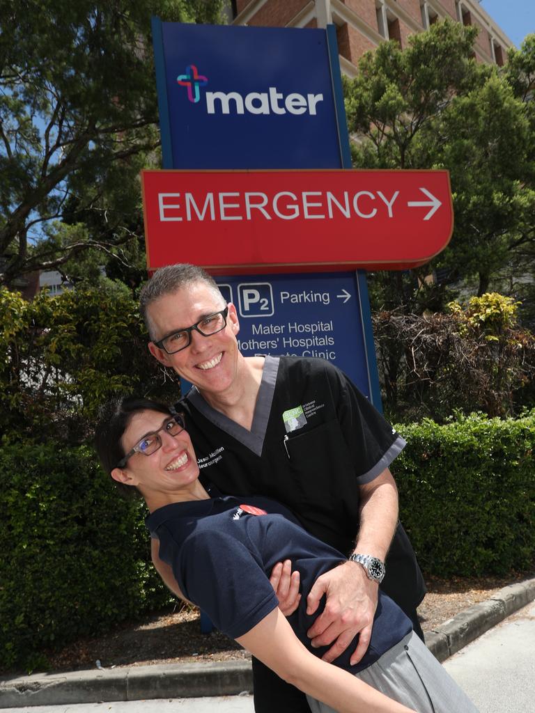 Neurosurgeon Dr Jason McMillen and wife Michele McMillen. Picture: Annette Dew