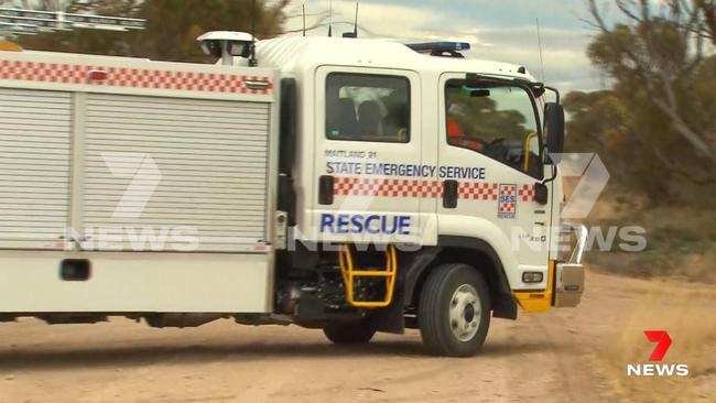 Scene at Curramulka on the Yorke Peninsula where a body has been found. Picture: 7NEWS