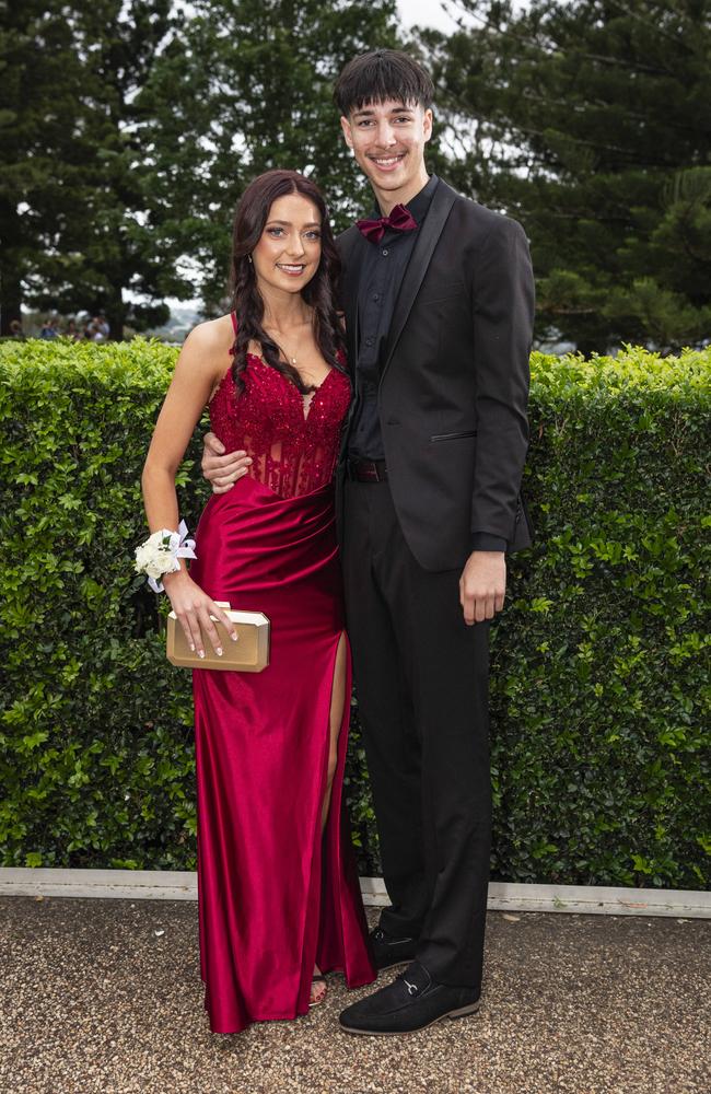 Holly Fickling and Xavier Martil at Centenary Heights State High School formal at Picnic Point, Friday, November 15, 2024. Picture: Kevin Farmer