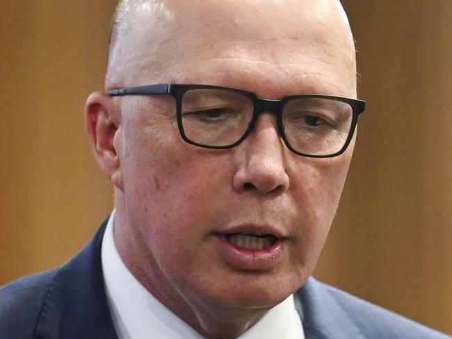 CANBERRA, AUSTRALIA, NewsWire Photos. DECEMBER 1, 2023: Leader of the Opposition Peter Dutton at the National Press Club in Canberra. Picture: NCA NewsWire / Martin Ollman