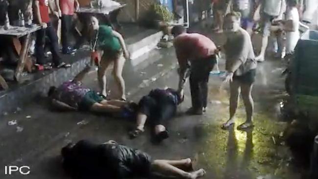 Passers-by stepped in to help the unconscious family after they were attacked. Picture: Hua Hin Municipality via AP