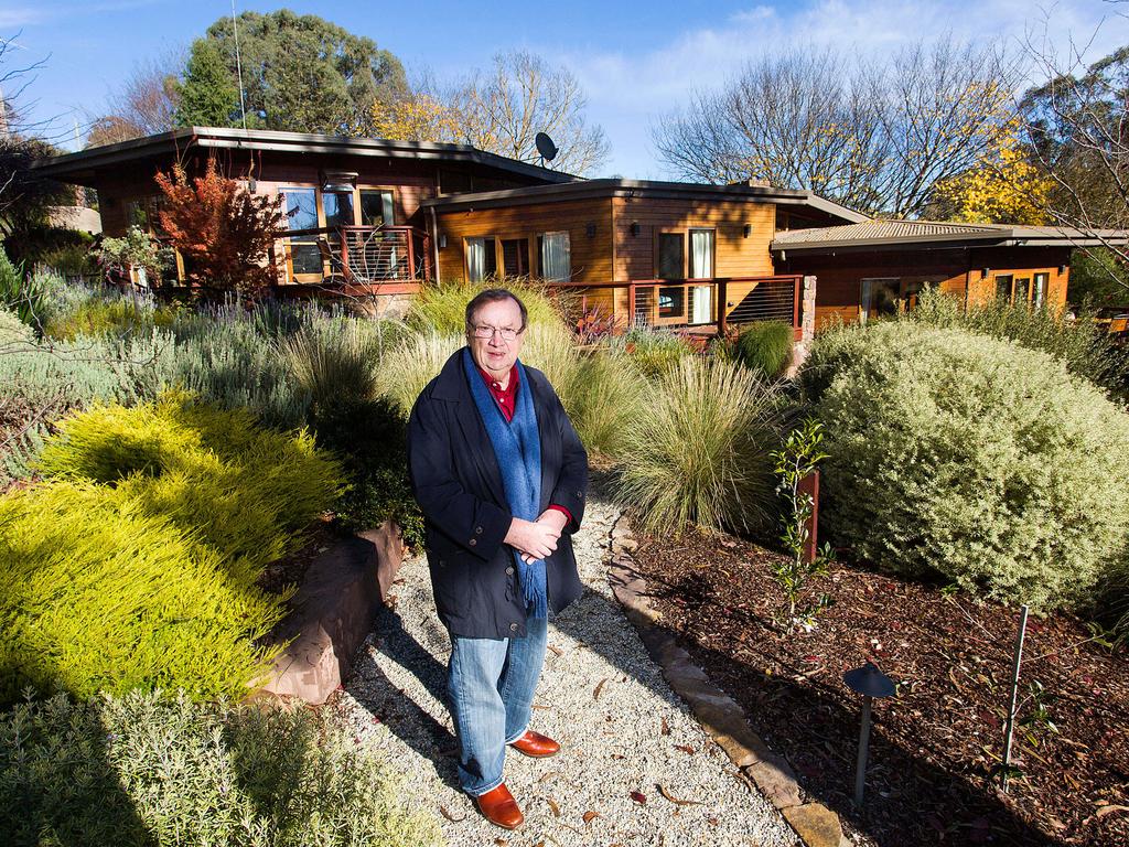 Harold Mitchell pictured at his Merrijig house in Victoria in 2016.