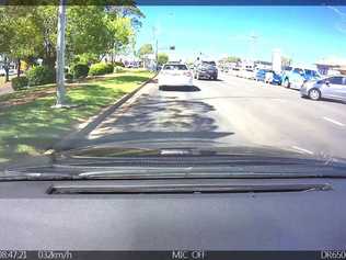 Dash-cam footage has captured a driver's manoeuvre on a busy Toowoomba intersection. Picture: Contributed