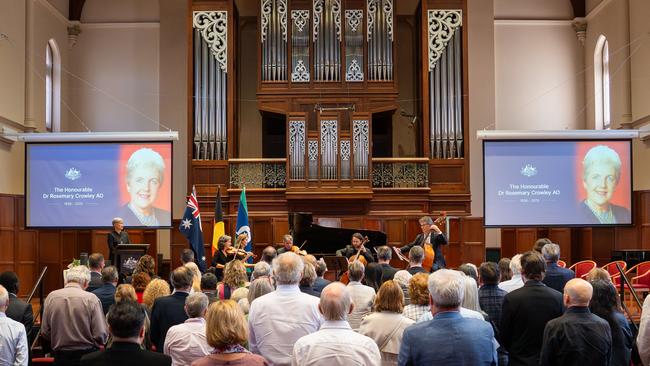 State Memorial for the Hon Dr Rosemary Crowley AO. Picture: Tim Joy