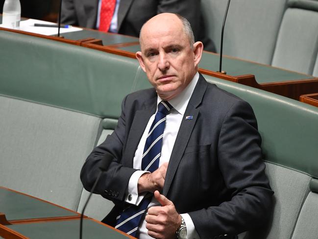 Minister for Government Services Stuart Robert during Question Time in the House of Representatives at Parliament House in Canberra, Thursday, June 18, 2020. (AAP Image/Mick Tsikas)