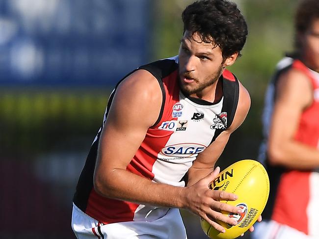 Southern Districts defender Michael Bowden put in a strong season for his Crocs.. Picture: Felicity Elliott/ AFLNT Media