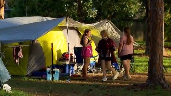 This week the family moved to a park, north of Brisbane. Picture: Channel 9