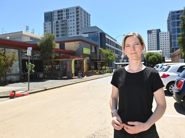 23/2/22.  Melissa Rayner is the owner of The Foodprint Experience on Franklin Street. Her CBD cafe continues to be vandalized by people sleeping rough in the car-park next door. Melissa is very empathic to the people sleeping rough but the situation is getting out of hand. It is complex and even after contacting local police and the city council there has been no change.Picture: Keryn Stevens