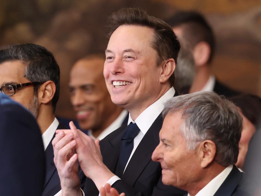 Mr Musk during inauguration ceremonies in the US Capitol Rotunda. Picture: Kevin Lamarque/Pool/Getty Images