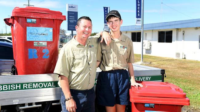 Josh Gaw, pictured with support team David Caisley, is tuning 21 years old and is growing his business while living with a disability. Picture: Shae Beplate.