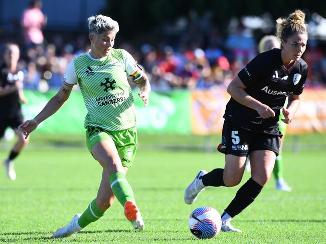 Michelle Heyman played her back to the Matildas after a superb season with Canberra United. Picture: Getty Images