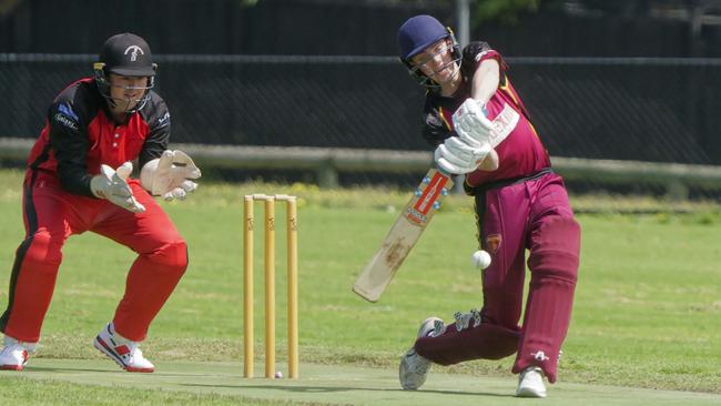 MPCA District cricket : Delacombe Park v Balnarring. Delacombe Park batter Nick Hammel . Picture: Valeriu Campan