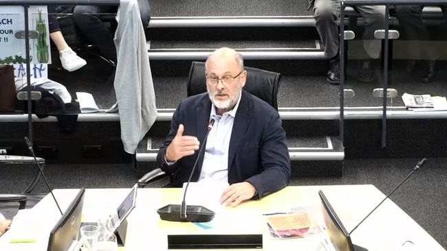 Tim Flannery pictured addressing councillors.