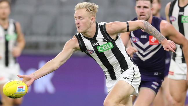 Young Pies star Jaidyn Stephenson has been urged to ‘get physical’. Picture: AFL Photos/Getty Images