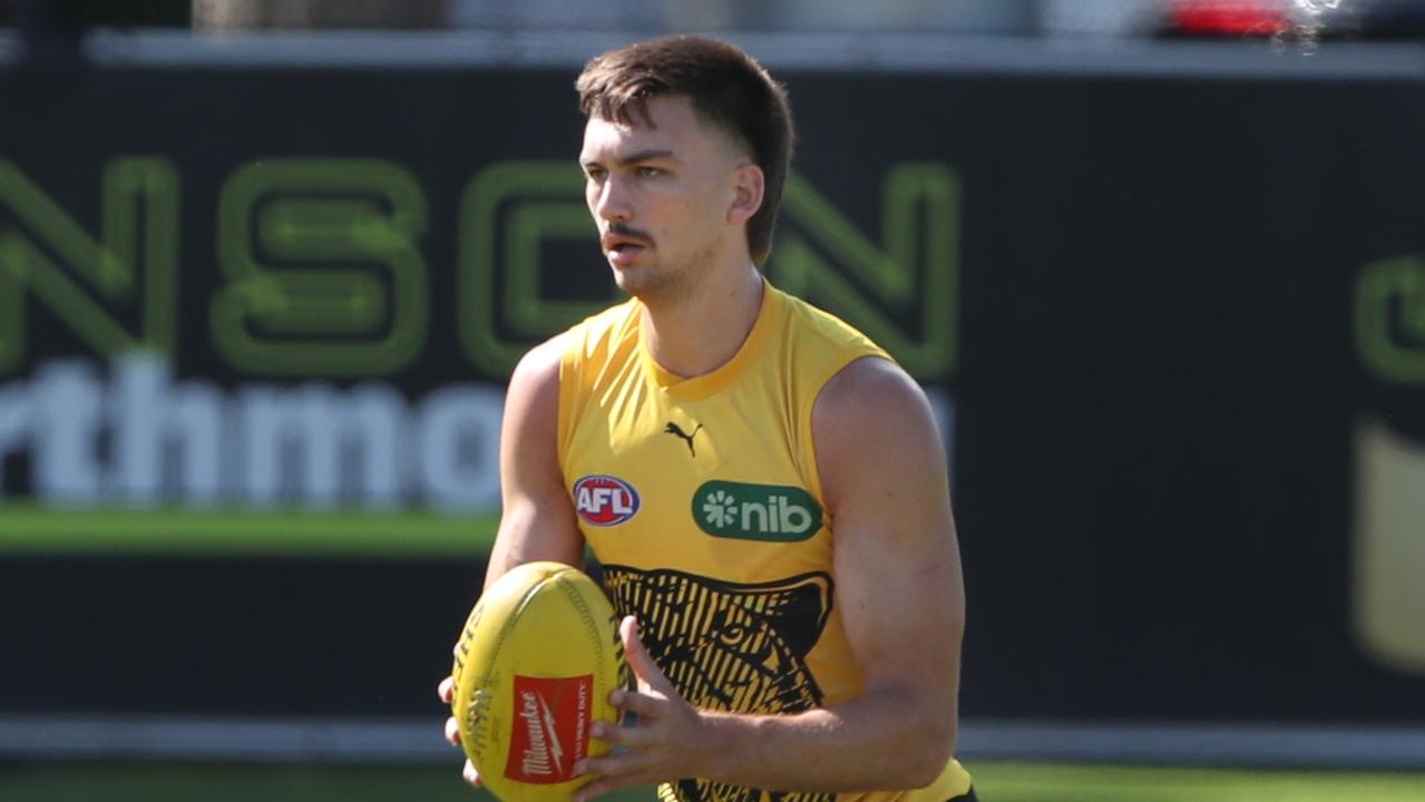 Joshua Gibcus took part in almost all of the training session. Picture: David Crosling