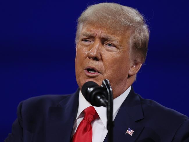 Former President Donald Trump addresses the Conservative Political Action Conference held in the Hyatt Regency in Orlando, Florida. Picture: Getty Images/AFP