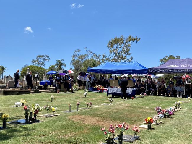 Family, friends and the Lockyer Valley community gathered to farewell icon Greg Steffens who passed away in late 2020. Photo: Hugh Suffell.