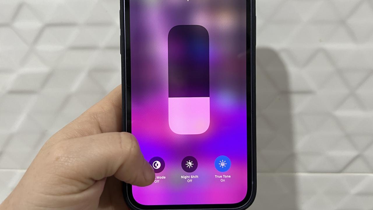 You can set up a dark mode shortcut in the Control Centre of your iPhone. Picture: Elly Awesome