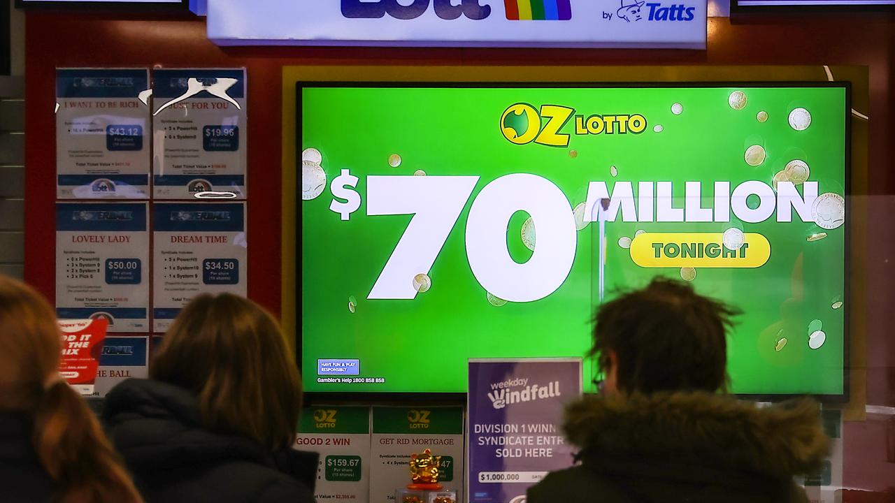 A Tasmanian man has pocketed the mammoth $70m Oz Lotto jackpot. Picture: NewsWire/Ian Currie