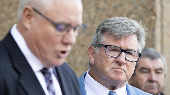 Steve Barrett with his lawyer at the Supreme Court in Sydney Picture: NCA Newswire / Monique Harmer