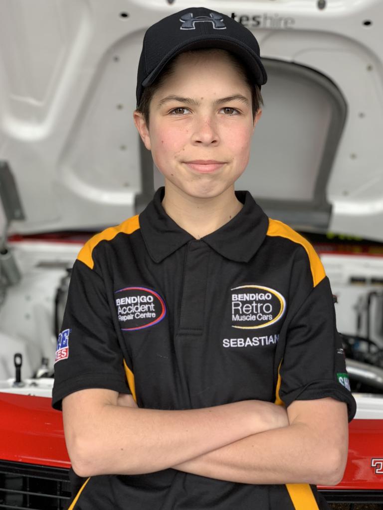 Pictured is Sebastian O'Meara (13) grandson of the mechanic who built this Holden Torana race car driven by John Bowe in the Touring Car Masters at the 2018 Supercheap Autp Bathurst 1000. Picture: Richard Dobson (shot on the iPhone XS Max)