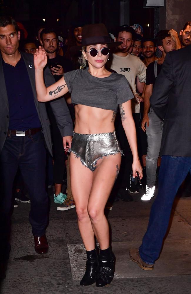 Lady Gaga flashed the crowd (without realising it) in NYC. Picture: James Devaney/GC Images