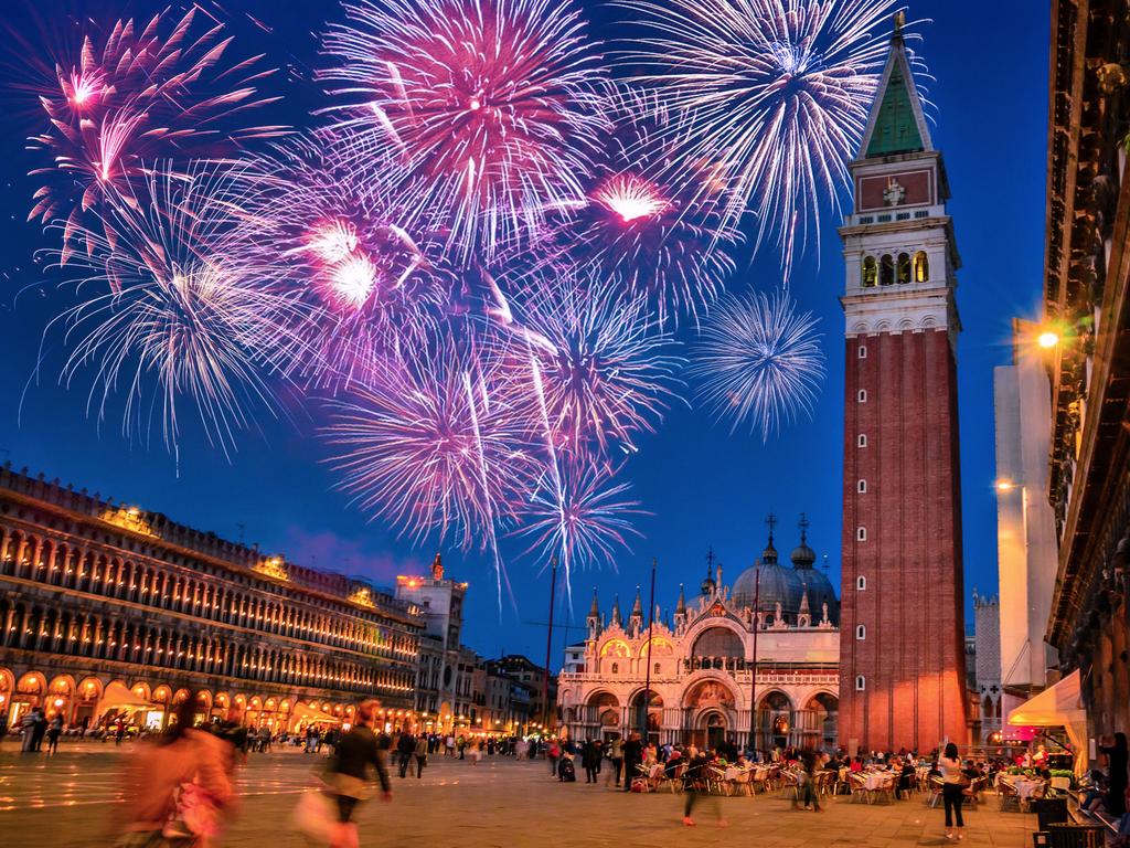<p><b>VENICE</b> Enter 2020 with a bang, a bellini and a &ldquo;buon anno!&rdquo; <a href="https://www.escape.com.au/destinations/europe/best-places-to-stay-in-venice-on-any-budget/news-story/56002dfe1acd5febecd953580e6b45c8" target="_blank" rel="noopener">Venice</a> goes all out on New Year&rsquo;s Eve with huge feasts at every restaurant, kissing in the streets, and plenty of joy throughout the streets &ndash; even with a little extra water in the Square.<b><br>PRO TIP:</b> The best place to be at the turn of midnight is on the water&rsquo;s edge of St Mark&rsquo;s Square, get there around 9PM before everyone else rocks up.</p>