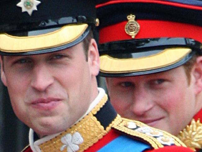 Prince William at his fanciest best, in an Irish Guards uniform, as he arrives at Westminster Abbey in London, with his brother, Prince Harry, on 29/04/2011, his wedding day.