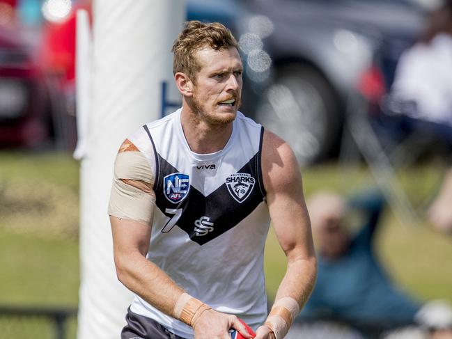 Grand final of the NEAFL between the Southport Sharks and the Sydney Swans at Fankhauser Reserve, Southport, on Sunday. Southport Sharks player Ryan Davis. Picture: Jerad Williams