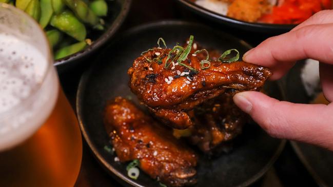 Kensington St’s Nomu Bar serves up terrific Teriyaki wings. Picture: Jenifer Jagielski