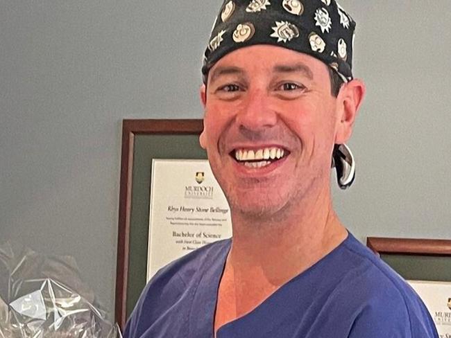Dr Rhys Bellinge, a  Perth obstetrician  charged with manslaughter and causing grievous bodily harm after a fatal car crash on Saturday night that killed a 24-year-old woman. Picture: Instagram