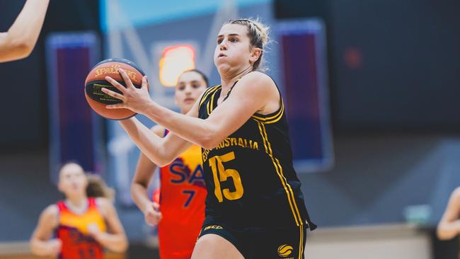 Amelia Corasaniti in action for Western Australia at the 2025 Basketball Australia Under-20 National Championships. Picture: Taylor Earnshaw