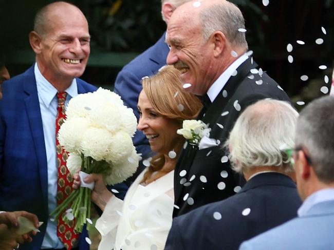 Rugby League legend Wally ''the king' Lewis, 65, has married his new 'queen' Lynda Adams in a picturesque ceremony at Brisbane's iconic heritage-listed St. Mary's Anglican church at Kangaroo Point. Surrounded by friends and family, Wally's  best man was none other than the great Gene Miles who played club level footy with Wally back in the 1980's, before the pair would go on to represent Queensland and Australia. Guests were later transported by coach to one of Brisbane's finest wedding reception venues - the nearby Old Government House. Nestled in the centre of Brisbane city, the heritage traditional sandstone oasis features a grand entrance hall complete with a beautiful staircase and hand-crafted Swarovski chandelier. The newlyweds are said to have spared no expense for their lavish reception, which will feature a number of local Queensland delicacies, and plenty of Wally's favourite XXXX beer! ÃCREDIT: WP Media