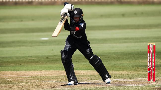 Joshua Clarke, batting for Western Suburbs v Northern District,  limited overs final, 2023-24 season, NSW Premier Cricket. Photo: David Hossack