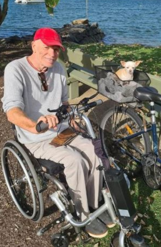 Bruce Stark's $5k wheelchair battery was stolen. Picture: Facebook/Ashley Robinson.