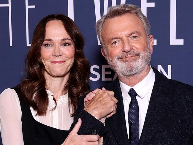 SYDNEY, AUSTRALIA - JULY 08: Frances O'Connor and Sam Neill attend the "The Twelve" Season 2 World Premiere at The Ritz Cinemas on July 08, 2024 in Sydney, Australia. (Photo by Brendon Thorne/Getty Images)