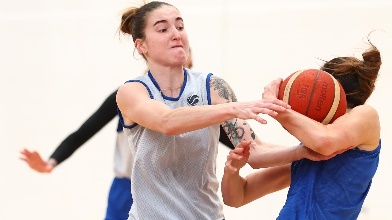 Opals bench forward Anneli Maley is happy, healthy and successful. Yet she nearly quit basketball before she’d finished school, after a terrifying episode that put her in a psychiatric ward. Picture: Getty Images