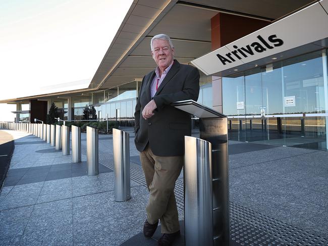 19/7/2018: A proud John Wagner at his Toowoomba Wellcamp Airport, just outside Toowoomba west ion Brisbane. The airport is Australia's newest airport. Lyndon Mechielsen/The Australian