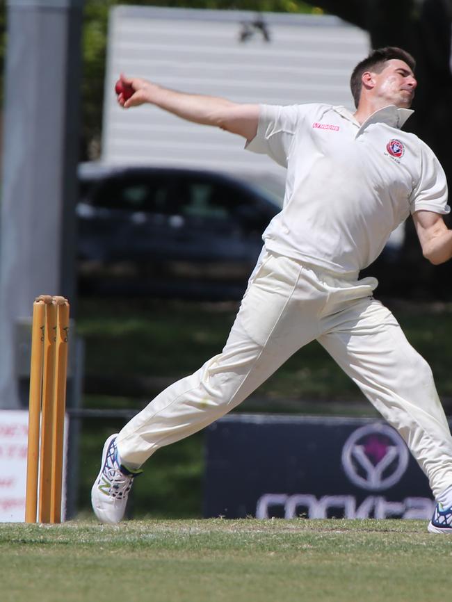 Cricket Gold Coast Kookaburra Cup - Surfers Paradise vs Coomera Hope Island at Sir Bruce Small Park. Surfers bowler Mike Waldren. Picture: Mike Batterham