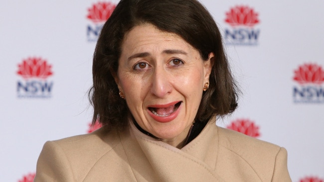 NSW Premier Gladys Berejiklian is seen on Wednesday as she announced 97 new COVID cases and a lockdown extension. Photo: Lisa Maree Williams/Getty Images