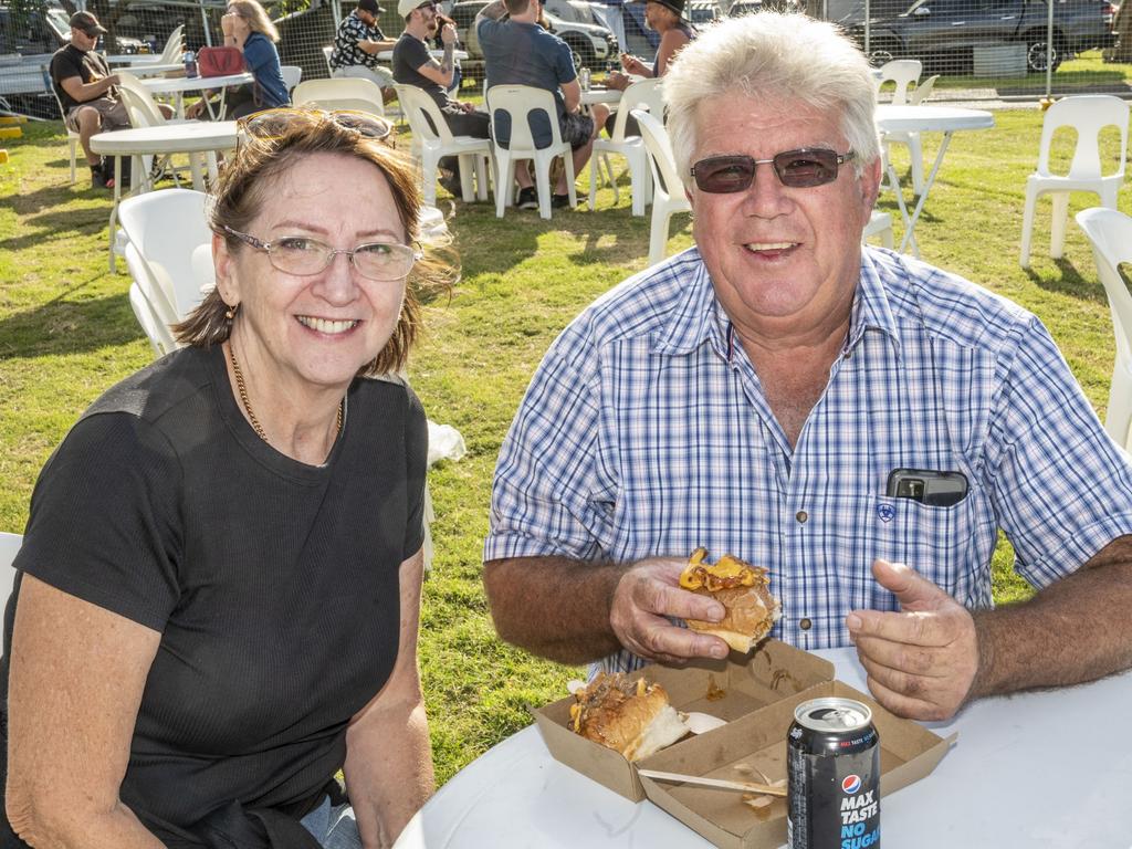 Lyn and Mark Evans at Meatstock, Toowoomba Showgrounds. Friday, April 8, 2022. Picture: Nev Madsen.